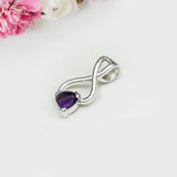 Elegant Pendant with Amethyst Gemstone in 925 Silver - Mohnaa Jewels