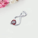 Elegant Pendant with Garnet Gemstone in 925 Silver - Mohnaa Jewels