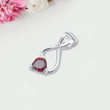 Elegant Pendant with Garnet Gemstone in 925 Silver - Mohnaa Jewels