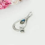 Dragonfly Pendent With Sodalite Gemstone In 925 Sterling Silver - Mohnaa Jewels